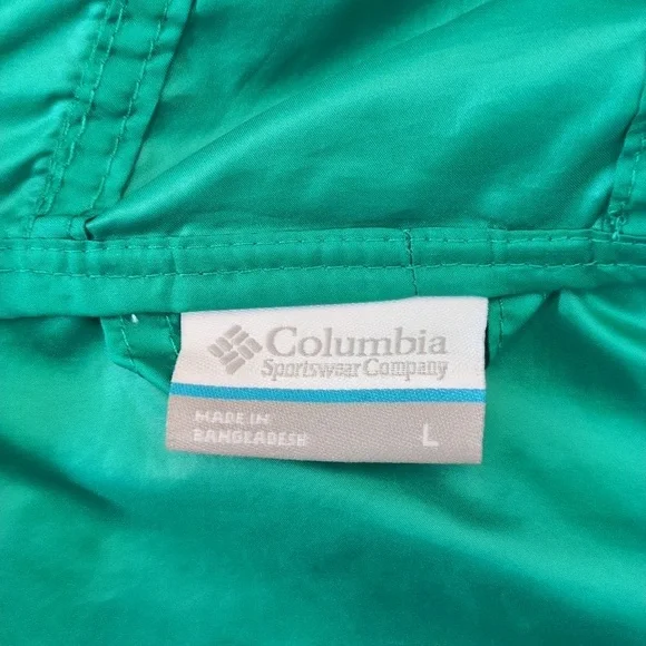 Women's Columbia Sandy Sail teal color block windbreaker - Picture 6 of 7